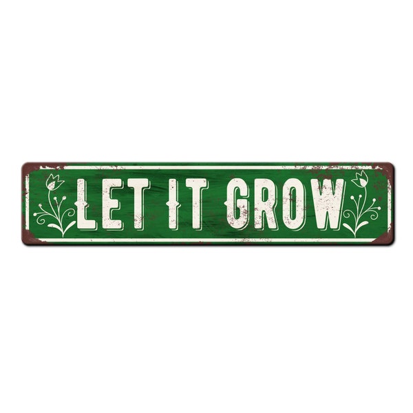 Let it Grow Metal Garden Sign - Custom garden gate sign - Gardener friend gift - Kids garden sign - Master gardener gift - Garden décor