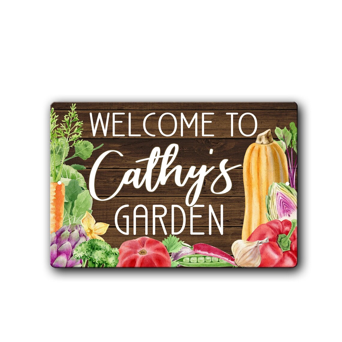 Personalized Vegetable Garden Sign Rustic Style Custom Garden Etsy