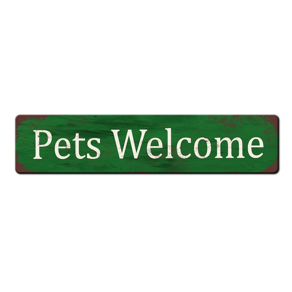 Pets Welcome Entrance Rustic Farmhouse Door Entryway Sign - Outdoor Entrance Sign - Pet Friendly Sign - Pets Allowed Sign