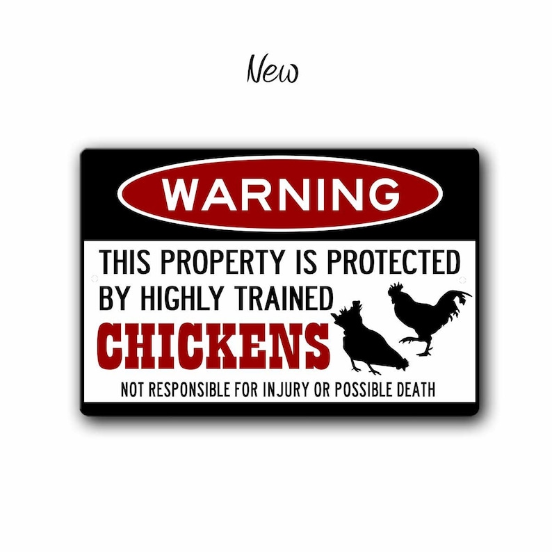 Funny Chicken Coop Sign, Funny Warning Sign for Chickens, Backyard Chicken Lover Gift, Homesteader sign, funny farm sign, Chicken yard sign New style