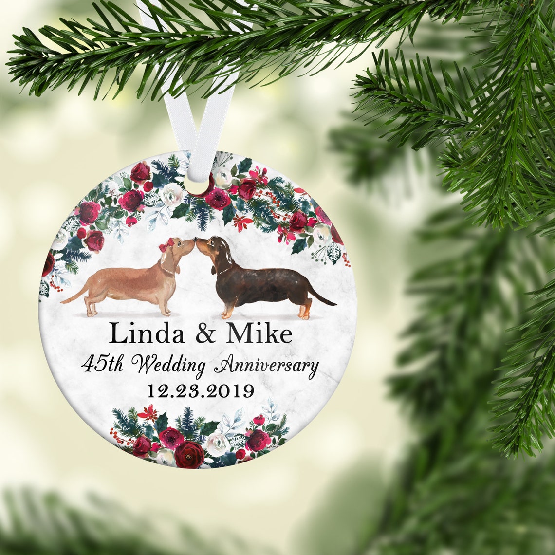 Personalized Wedding Anniversary Couples Ornament Customized | Etsy