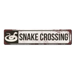 Snake Crossing Metal Sign- Cute Snake Sign - Garden Snake Sign - Snake sign - Garden Sign - Snake Lover Gift - Garden Bed Sign