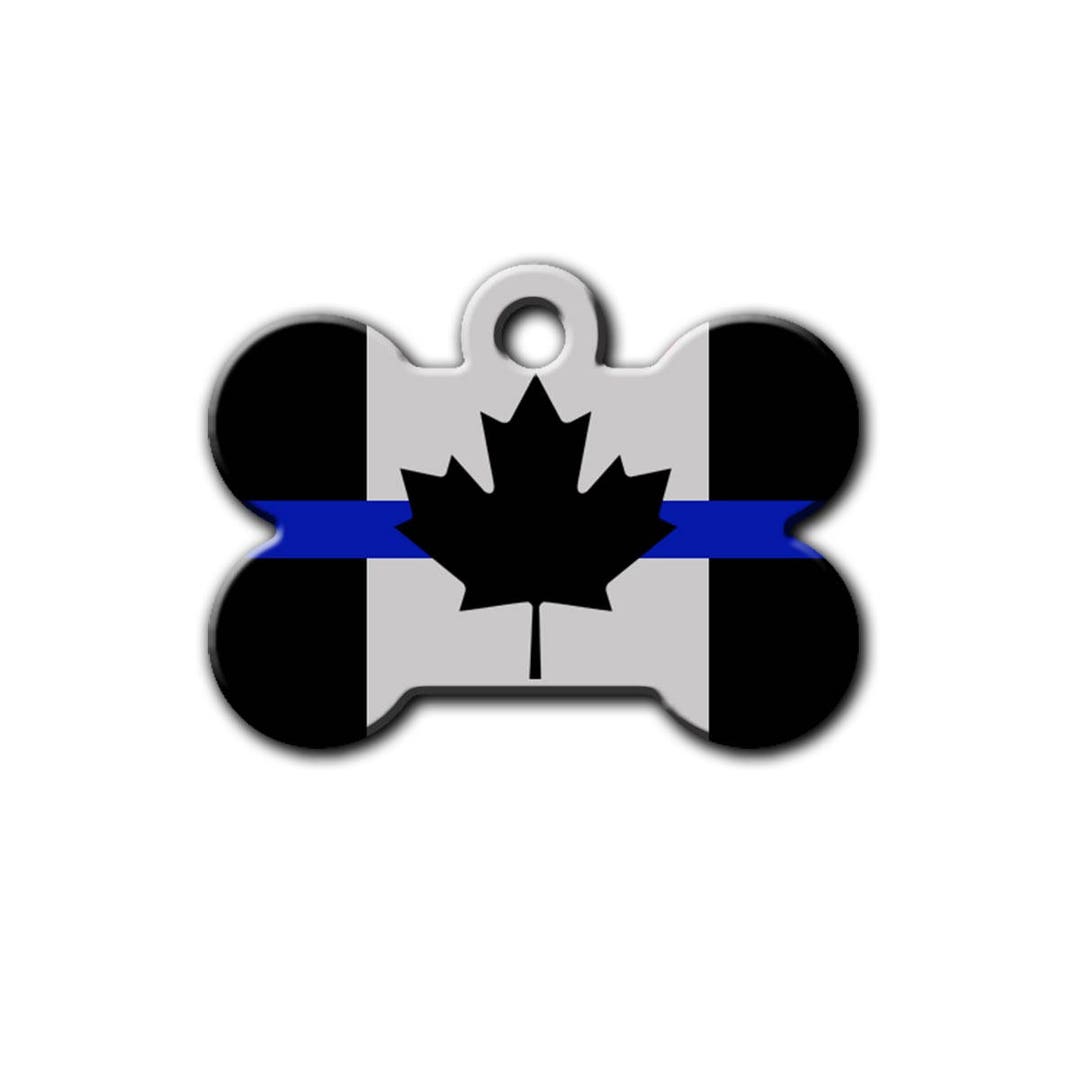 Canada Thin Blue Line Pet Tag black and White dog Id Tag police Support police Pet Tag metal Dog Tags bone Tag pet 057 Etsy Canada