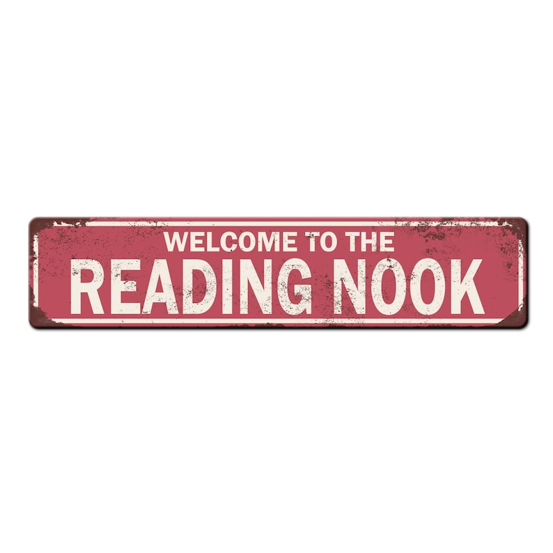 Reading Nook Sign - Home Library Décor - Book Lover Gift - Kids Reading Area - Cozy home décor - Home office accessories - Homeschool décor Pink