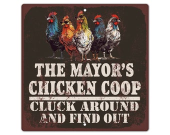 Funny Chicken Run Sign - Chicken Coop Décor - Crazy Chicken Lady Gift - Funny Chicken Coop Sign - Chickens Everywhere Yard Sign