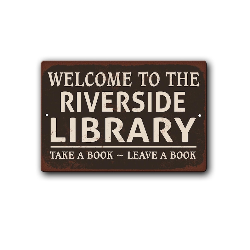 Community Bookcase Sign Custom Outdoor Library Metal Sign - Personalized Community Library ...