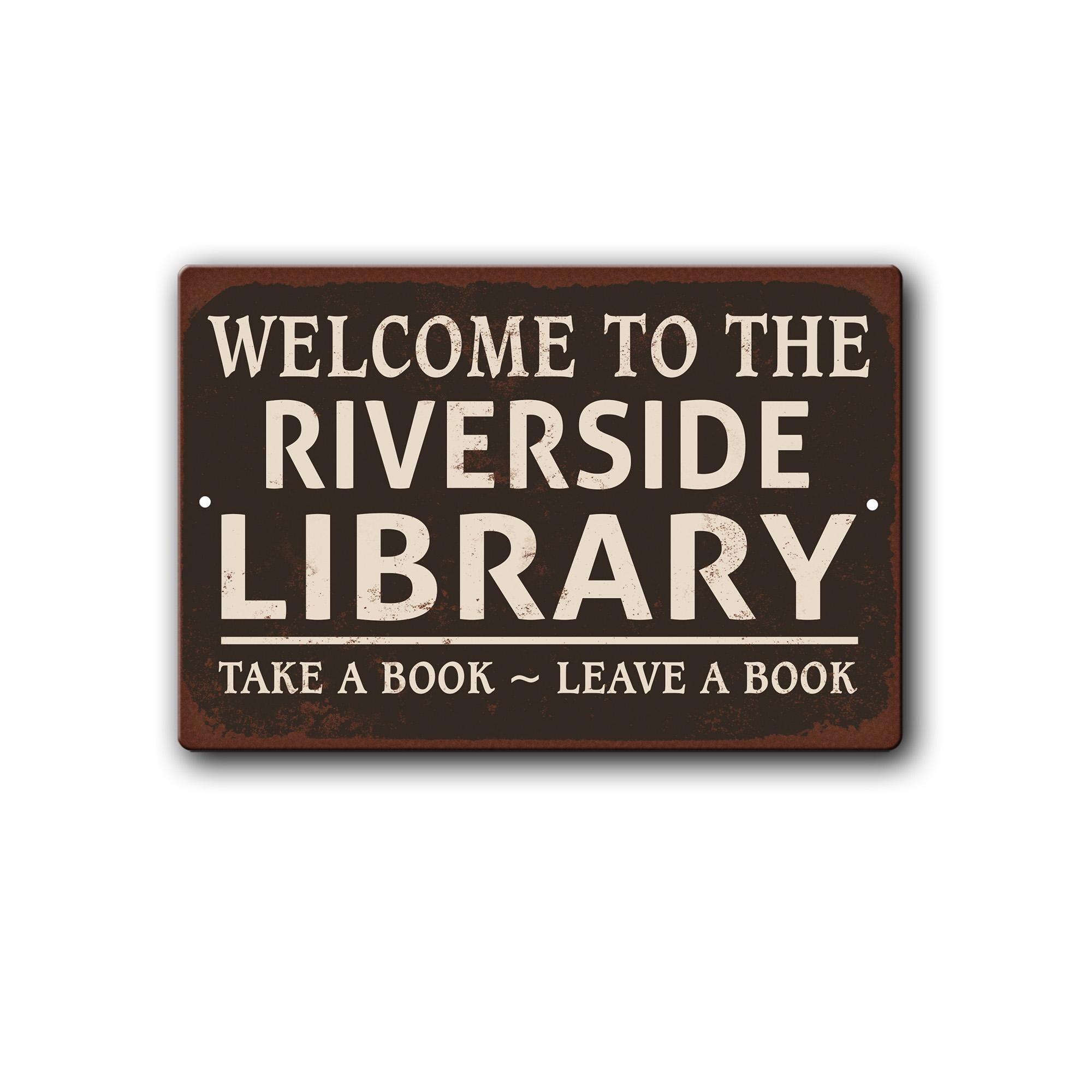 Custom Outdoor Library Metal Sign - Personalized Community Library ...