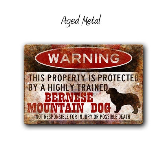 Bernese Mountain Dog Funny Metal Property Yard Sign