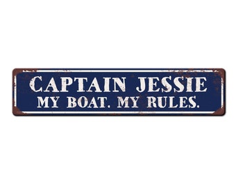 Personalized Custom Boat Captain Sign Funny Metal Sign - My Boat My Rules Ship Sign - Captain Gift - New Boat Owner Gift - Boat lover gift