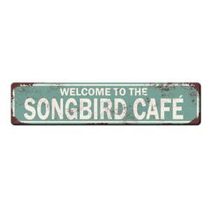 Bird feeder sign - welcome to the songbird cafe - backyard songbird décor - Garden signs - birdwatcher gift - bird lover sign gift