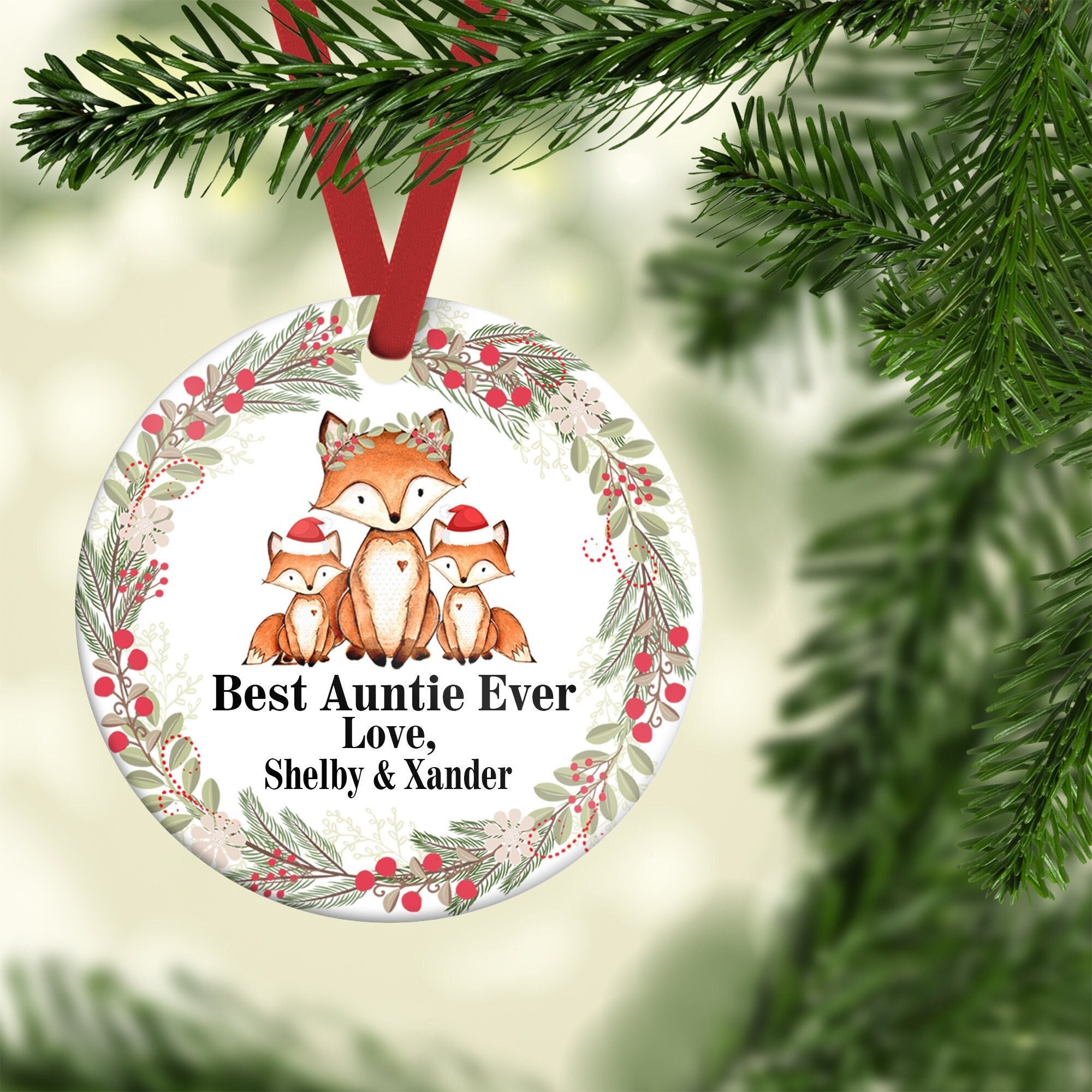 Aunt Christmas Ornament - Cute First Aunt Christmas Gift From Nieces ...