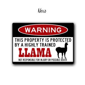 Llama Sign,Funny Metal Signs,Llama accessories,Llama Warning Sign,Barn Sign,Stable sign,Stable warning sign,homestead,Metal Sign New style