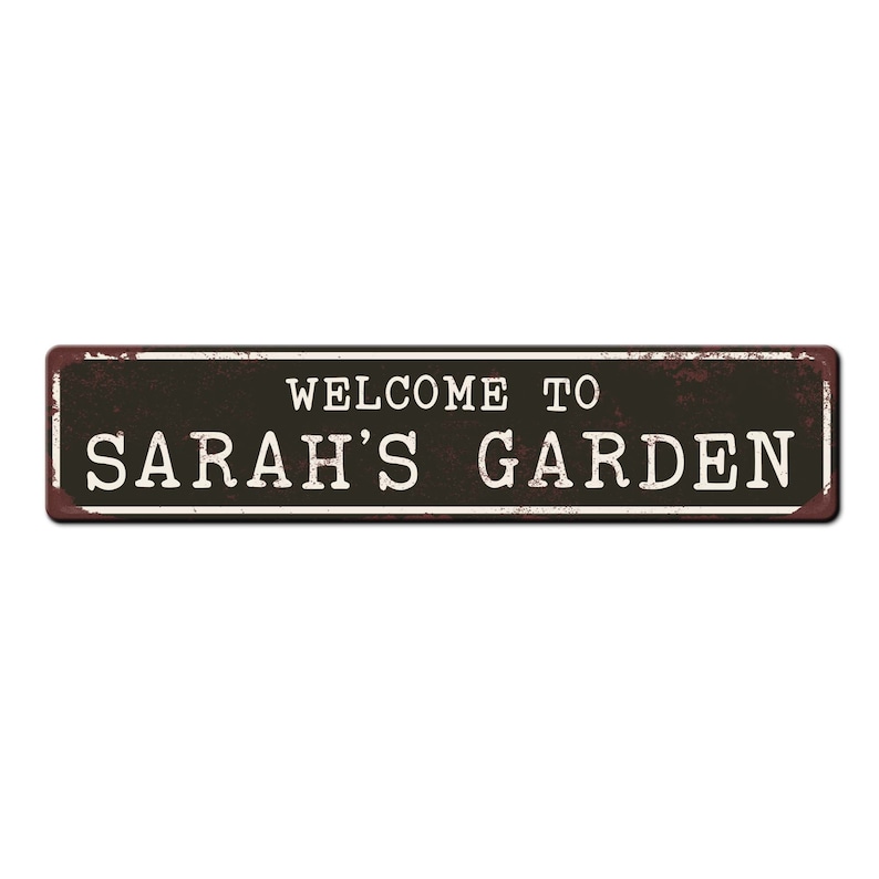 Personalized Garden Sign Custom garden gate sign Gardener friend gift Kids garden sign Master gardener gift Garden décor Black