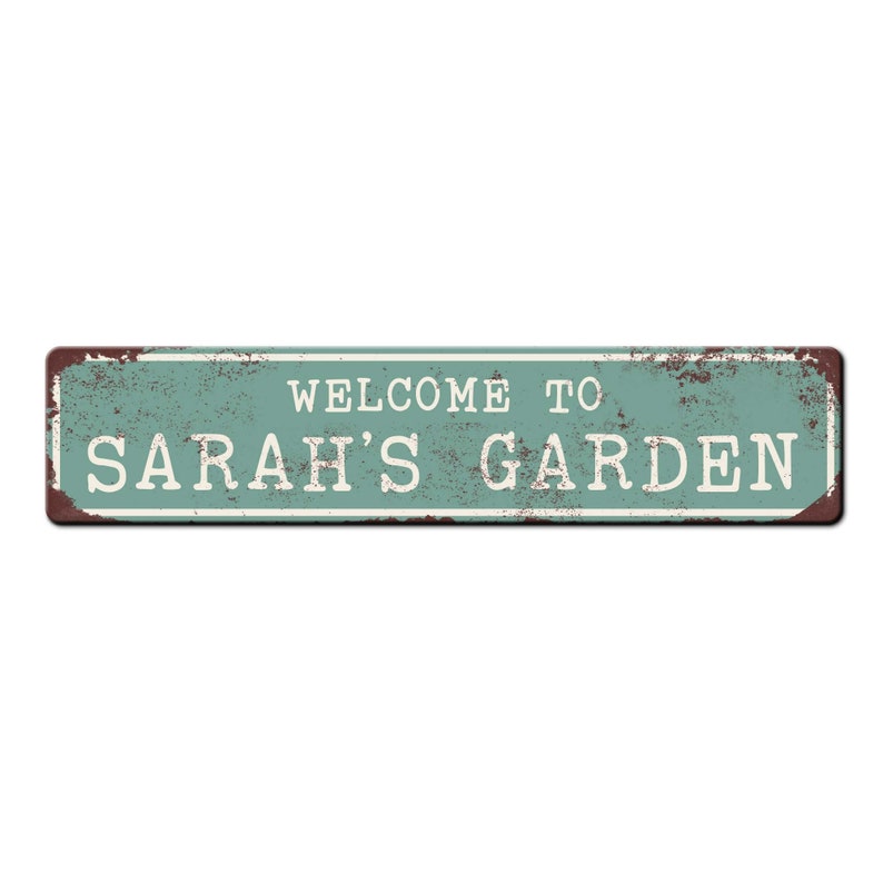 Personalized Garden Sign Custom garden gate sign Gardener friend gift Kids garden sign Master gardener gift Garden décor Teal