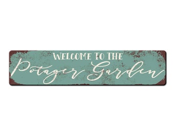 Welcome to the potager garden Rustic Style Metal Sign - Gardener Gift - Farmhouse kitchen garden sign - Herb Garden Décor - Garden Gate Sign