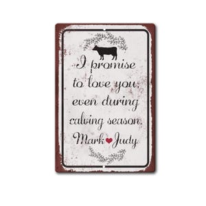 Calving Season Personalized Farm Homestead Sign - Personalized Dairy Sign - Cattle Family Sign - Custom Name Farming Sign - Cattle Ranch