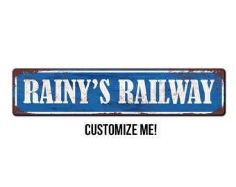 Personalized Railway Train Sign - Custom Train Room Sign - Train lover gift - Railway Sign - Train Room Décor - Funny Train Gift