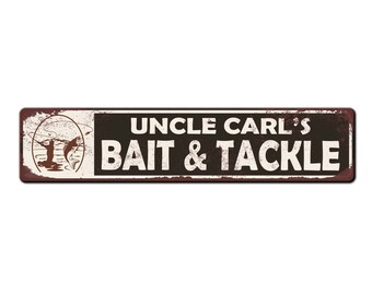 Personalized Fishing Bait and Tackle Sign - Custom Bait Shop Sign - Fishing Gift - Tackle Room Sign - Fisherman Gift - Aluminum Sign