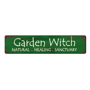 Garden Witch Metal Garden Sign - garden gate sign - medicinal herb sign - cottage garden sign - herbalist gardener gift - Garden décor