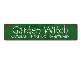 Garden Witch Metal Garden Sign - garden gate sign - medicinal herb sign - cottage garden sign - herbalist gardener gift - Garden décor