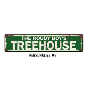 Personalized Treehouse Sign - Customized Kids Treehouse Fort - Treehouse Decor - Treehouse Outdoor Safe Aluminum Sign - Kids clubhouse sign