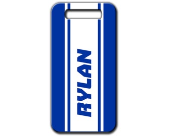 Racing Stripe Bag Tag, Kids bag tag,Back to School,Backpack name tag,child luggage,Personalized Luggage Tag,stocking stuffer