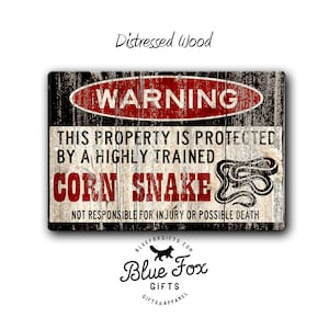 Corn Snake Sign - Corn Snake Tank Accessories - Funny Snake Warning Sign - Corn snake Owner Gift  - Exotic pet-Small Pet- Metal Reptile Sign