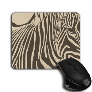Zebra Mouse Pad,Vintage Zebra,Office Decor,Animal Print,Mousepad,Stylized Zebra,MP-074