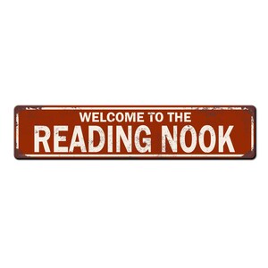 Reading Nook Sign - Home Library Décor - Book Lover Gift - Kids Reading Area - Cozy home décor - Home office accessories - Homeschool décor Red