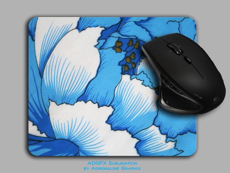 Mouse Pads Blue floral mousepad cloth top MP-070 image 1