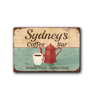 Personalized Coffee Bar Sign - Vintage Styled Coffee Room Decor - Custom Coffee Sign - Housewarming Gift - Cabin Sign - Bed and Breakfast