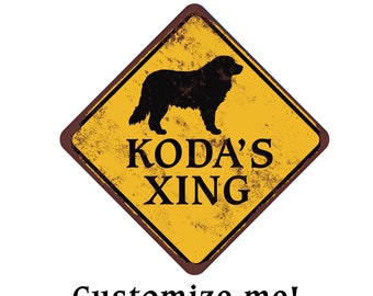 Custom Pet Crossing Sign Great Pyrenees - Personalized Great Pyrenees Sign - Livestock Guardian Sign - Cute Pyrenees Decor - Dog Yard Sign