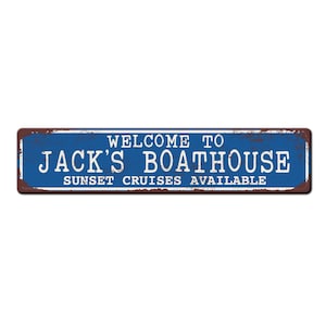 Personalized Boathouse Sign - Custom boathouse sign - boat owner friend gift - Boathouse decor - old boathouse sign - Personalized boat