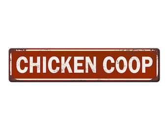 Chicken Coop Metal Outdoor Chicken House Sign - Rustic Farmhouse Style Chicken Coop Sign - Hen House Sign - Backyard Chicken Farmhouse Sign