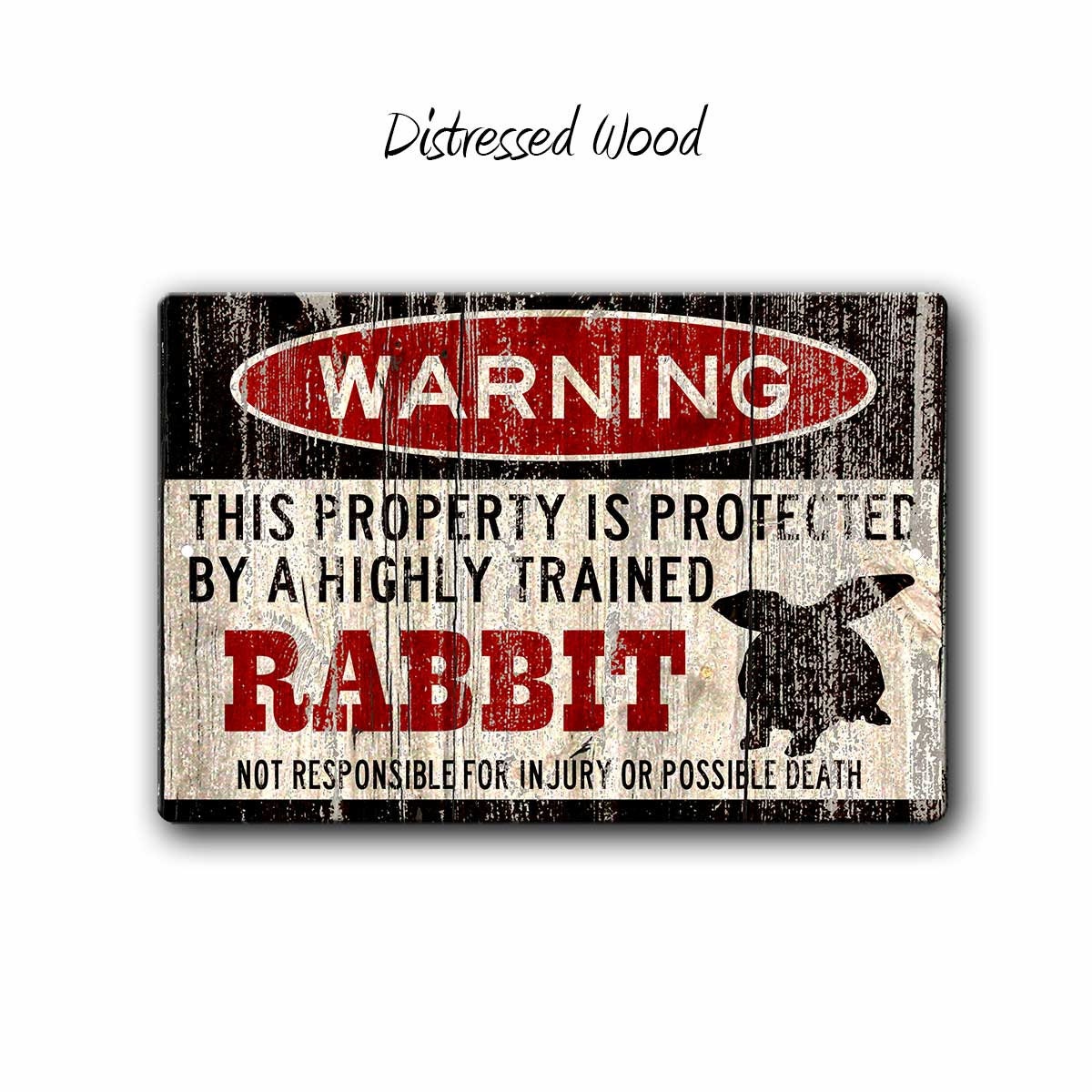Rabbit Sign,Funny Metal Signs,Rabbit accessories,Bunny Sign,Lop eared,Rabbit Warning Sign,Pet Gift, Small Pet,Metal Sign,SS1_013