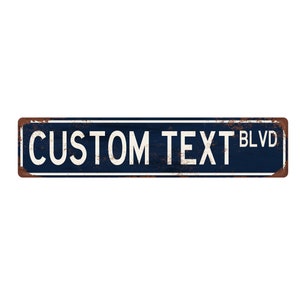 Letrero de calle de metal personalizado - Letrero personalizado - Letrero de estilo rústico - Letrero de calle personalizado - Decoración del hogar personalizada - Regalo personalizado de estilo vintage