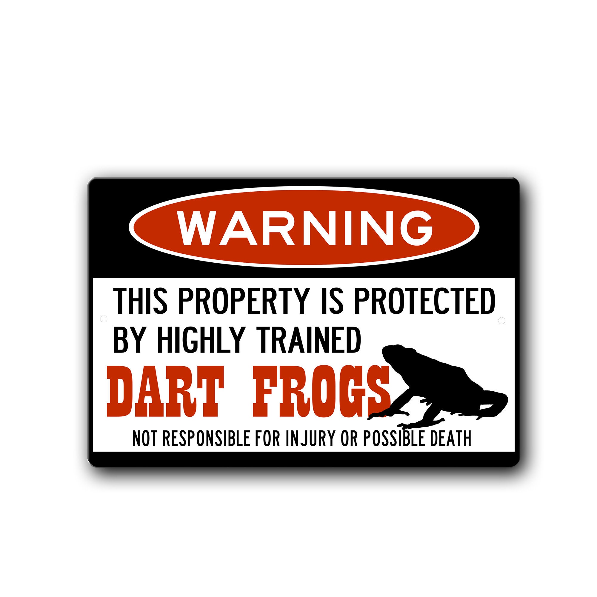 Dart Frog Warning Sign Funny Pet Tank Display - Frog Keeper accessories - Dart Frog Room Decor - Exotic Pet Gift - Frog Sign - Amphibian