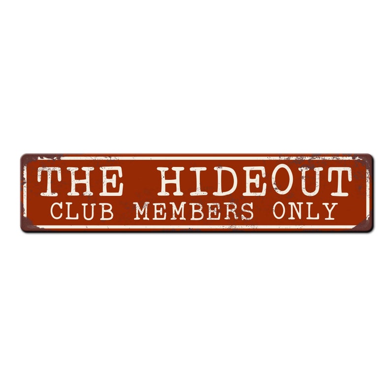 The Hideout Funny Kid Treehouse Sign Kids Fort Sign Play Shed Sign Kid Cave Sign Funny Bunker Sign Kids Clubhouse sign Red