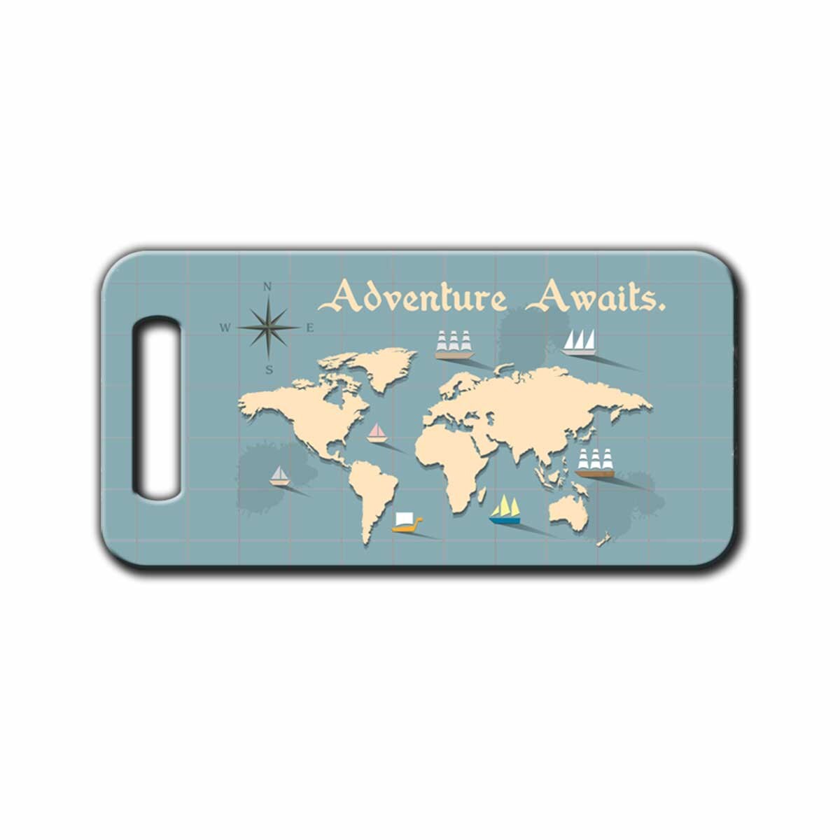 Adventure awaits outlet luggage tag