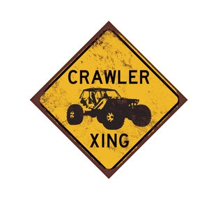 RC Crawler Crossing metal sign - RC Shop Décor - Radio Controlled Crawler Gift - Kids Room RC Crawler Sign - Man Cave Sign - Crawler Course