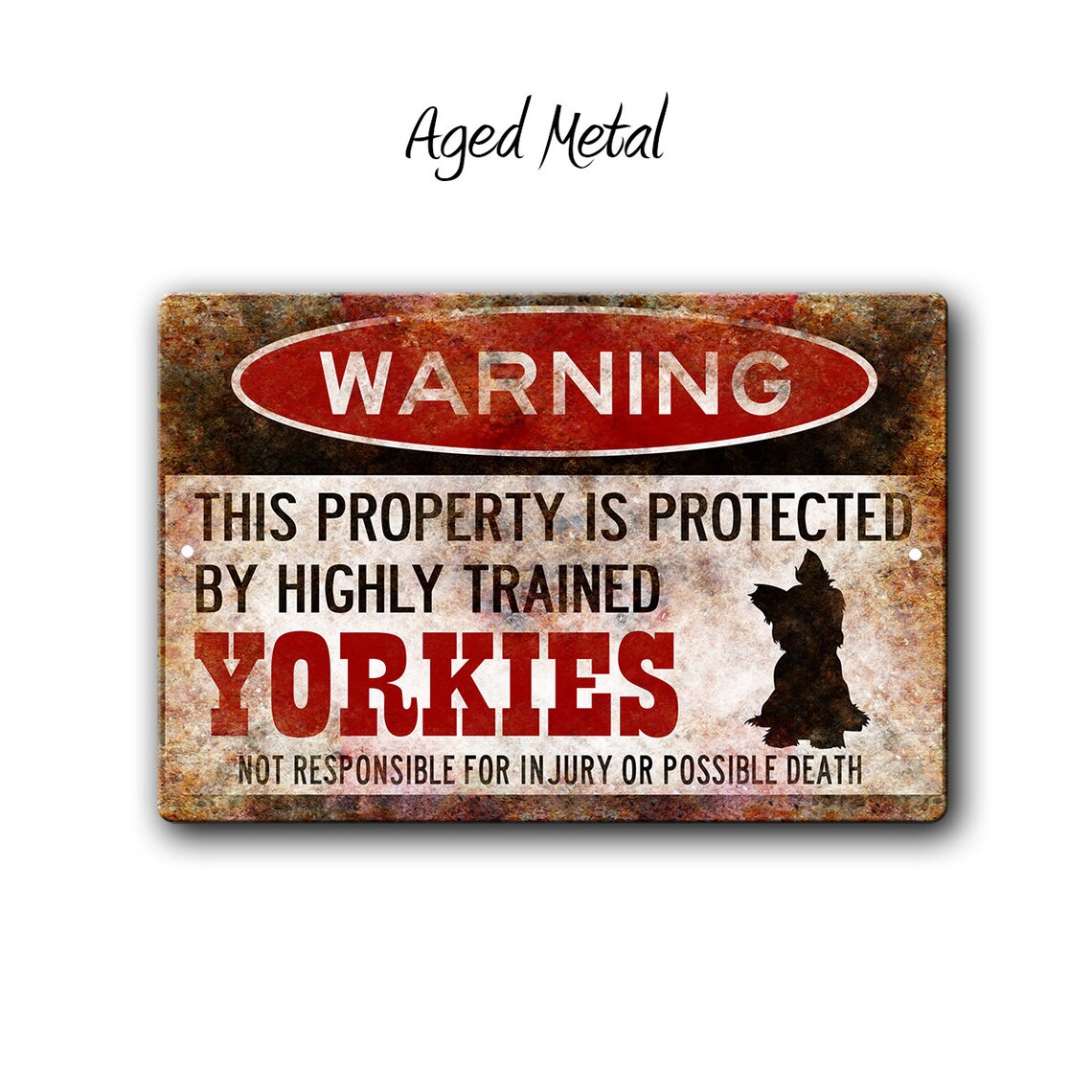 Funny Yorkie Dog Home Protection Metal Sign - Etsy