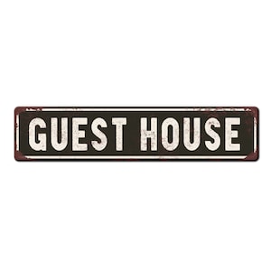 Guest House Door Entryway Sign - Outdoor Entrance Sign - Guest Sign - Airbnb Sign - Weather Resistant Farmhouse Style Sign Color Options