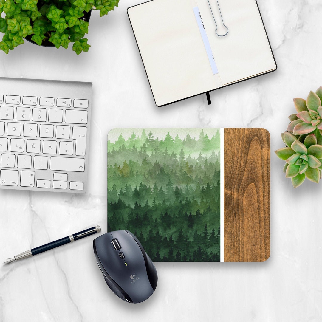 Tree Forest Line Mouse Pad - Home Office Desk Accessories ...