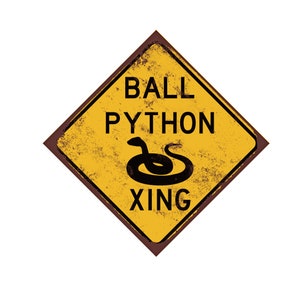 Ball Python Crossing sign - Reptile Room Sign - Ball Python Owner Gift - Ball Python Décor - Small Pets Sign - Kids Pet Sign