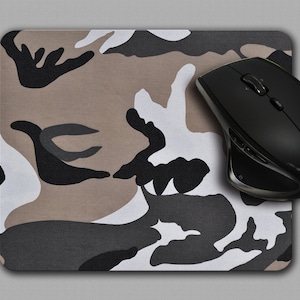 Camo Mouse Pad Grey White Tan Camouflage mousepad MP-050