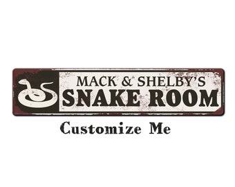 Custom Snake Room aluminum sign - Personalized Snake Keeper Sign - Snake room décor - Snake Lover Gift - Snake owner sign
