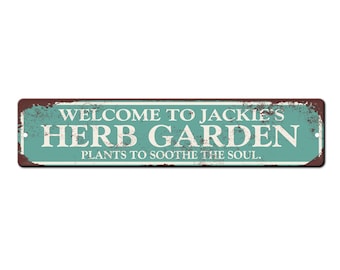 Personalized Herb Garden Rustic Style Metal Sign - Gardener Gift - Farmhouse kitchen garden sign - Herb Garden Décor - Garden Gate Sign