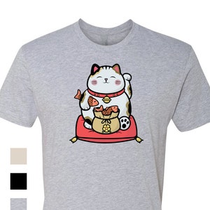 Good Luck Chonk Cat - Herren T-Shirt, Lustiges Katzen-T-Shirt l Katzenliebhaber Geschenk l Katzenvater Shirt, neues Mondjahr 2021, japanisches Katzenhemd