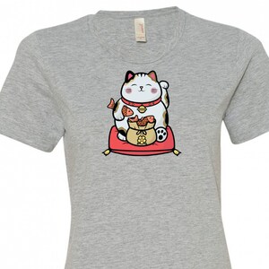 Koszulki w trendzie, koszulka damska Good Luck Chonk - Lucky Cat Maneki Neko - Good Fortune - prezent dla miłośnika kotów, księżycowy Nowy Rok 2021