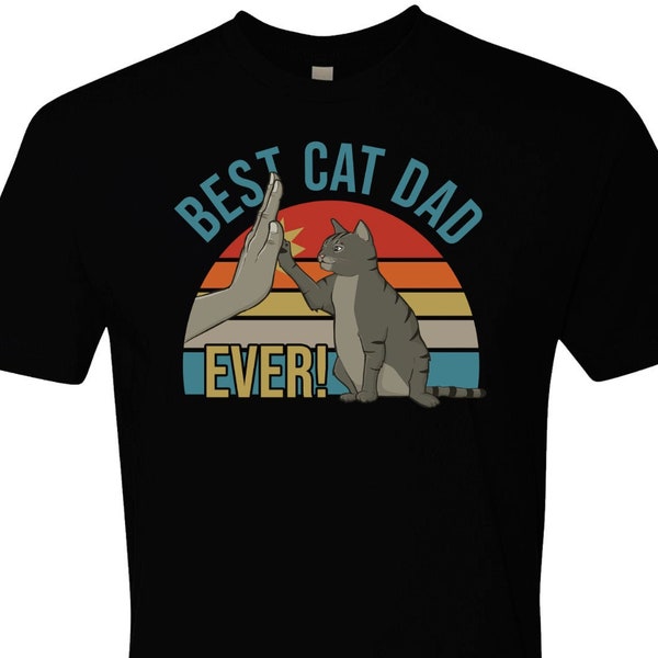 Best Cat Dad Ever Shirt - multi skin tones Men's T-Shirt,  Funny Cat shirt, Cat Lover Gift, Cat Dad Shirt, Valentine's Day Gift For Him